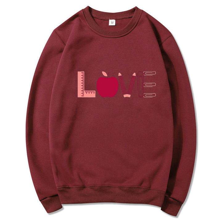 Damen Sweatshirt mit kreativem Love-Motiv Drune