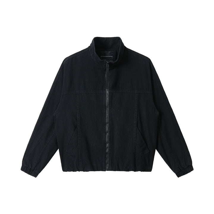 Herren Boxy-Canvas-Fieldblouson mit hohem Stehkragen und elastischem Saum Drune