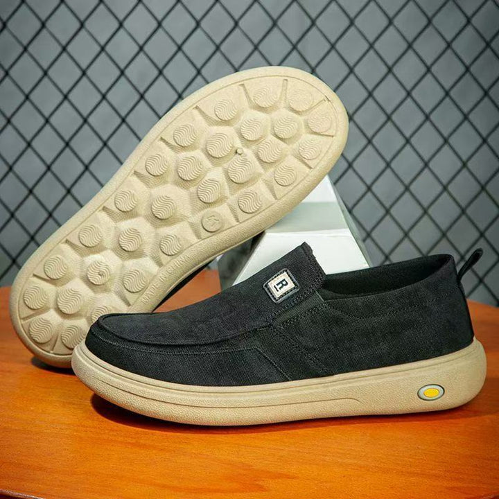 Herren Canvas-Slip-On Freizeit-Slipper mit ergonomischer Komfortplateau-Sohle Drune
