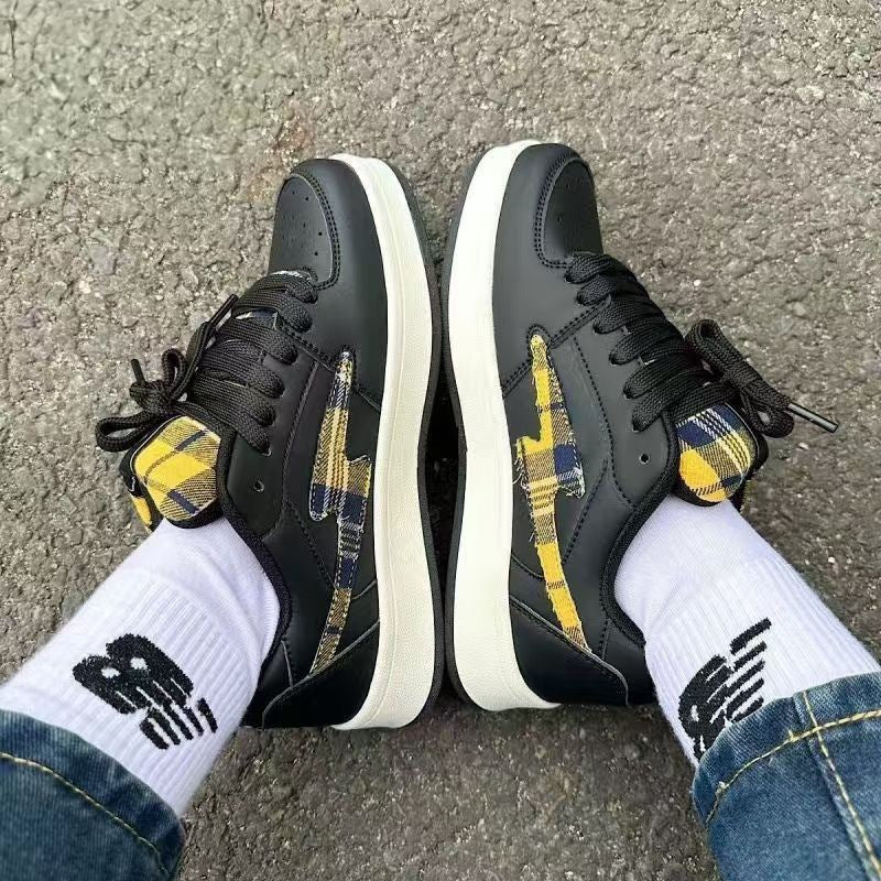 Damen Sneakers im modischen Karo-Design mit bequemer Dämpfung Drune