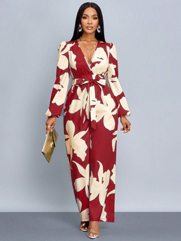 Damen Elegantes Maxikleid mit tiefem V-Ausschnitt und Novoline Drune