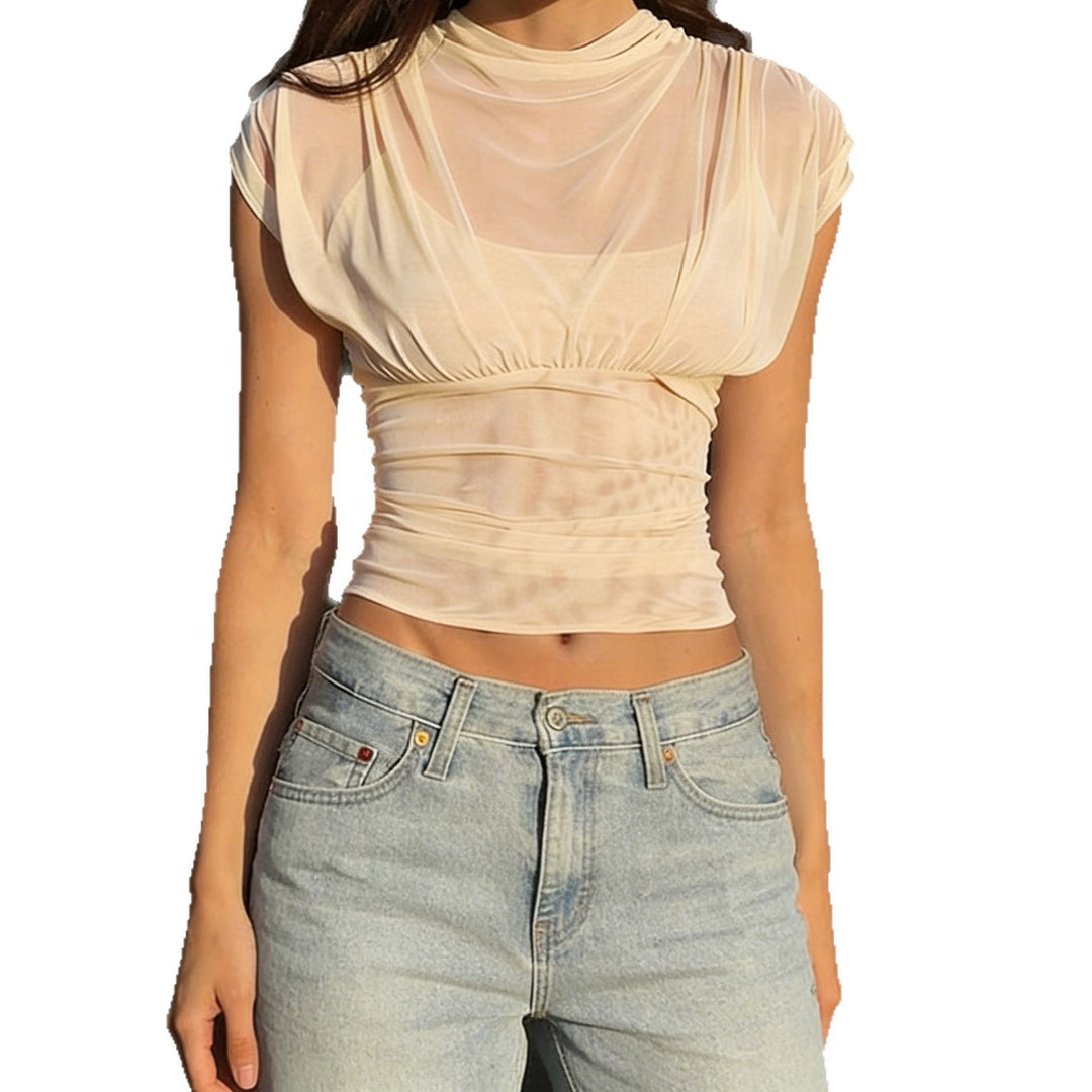 Damen Elegantes Wickeloberteil mit sanften Rüschendetails und komfortablem Schnitt Drune