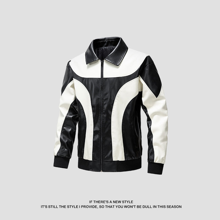 Herren Sportliche Kunstlederjacke Drune