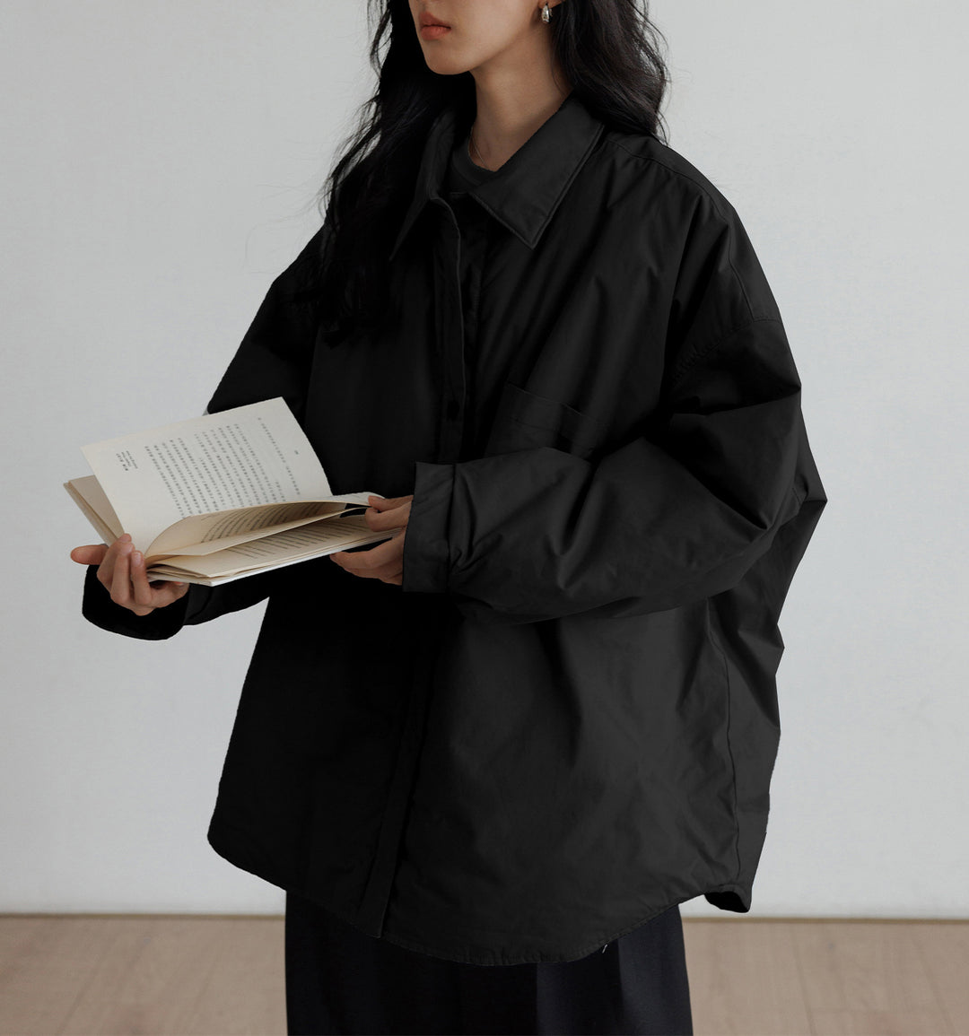 Damen Oversized Bluse mit Knopfdetail Drune