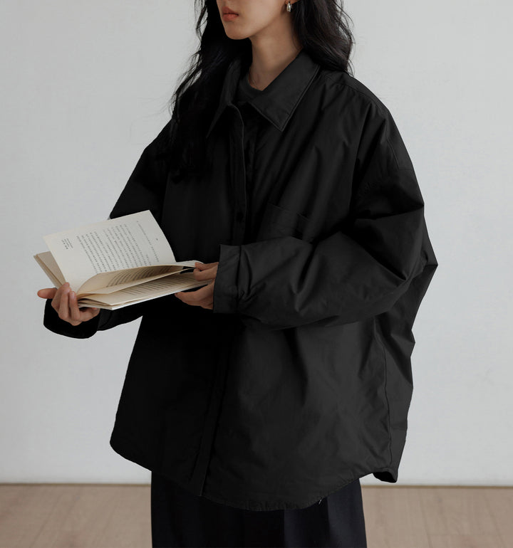 Damen Oversized Bluse mit Knopfdetail Drune