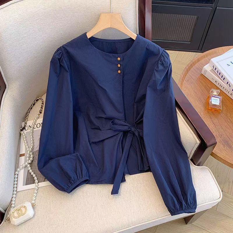Damen Bluse mit eleganter Schleifenbindung Drune