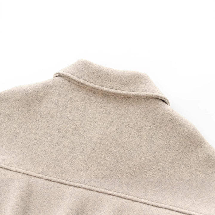 Damen Kurz geschnittene Wollmix-Boxyjacke mit überschnittener Schulter und Pattentaschen Drune