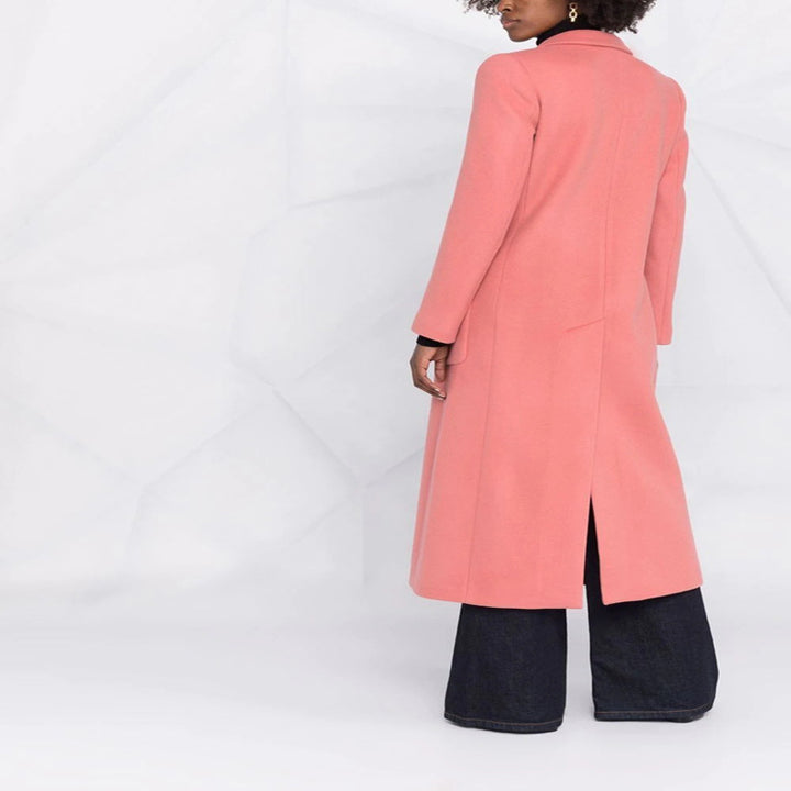 Damen Maxilanger taillierter Wollmix-Mantel im Clean-Tailoring mit betonter Schulter Drune