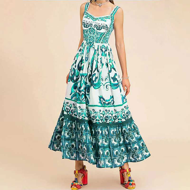 Damen Maxikleid mit elegantem A-Linien Schnitt und aufwendigen Verzierungen Drune