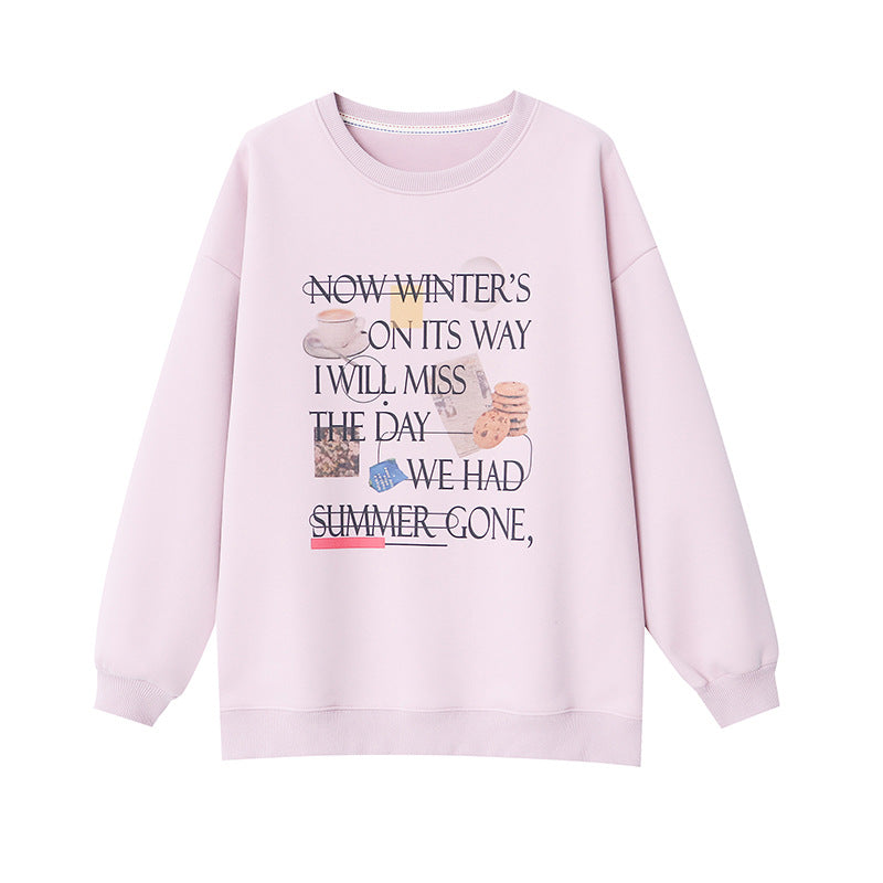 Damen Sweatshirt mit kreativem Druck und lässigem Schnitt Drune