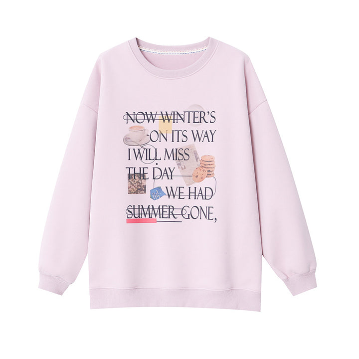 Damen Sweatshirt mit kreativem Druck und lässigem Schnitt Drune