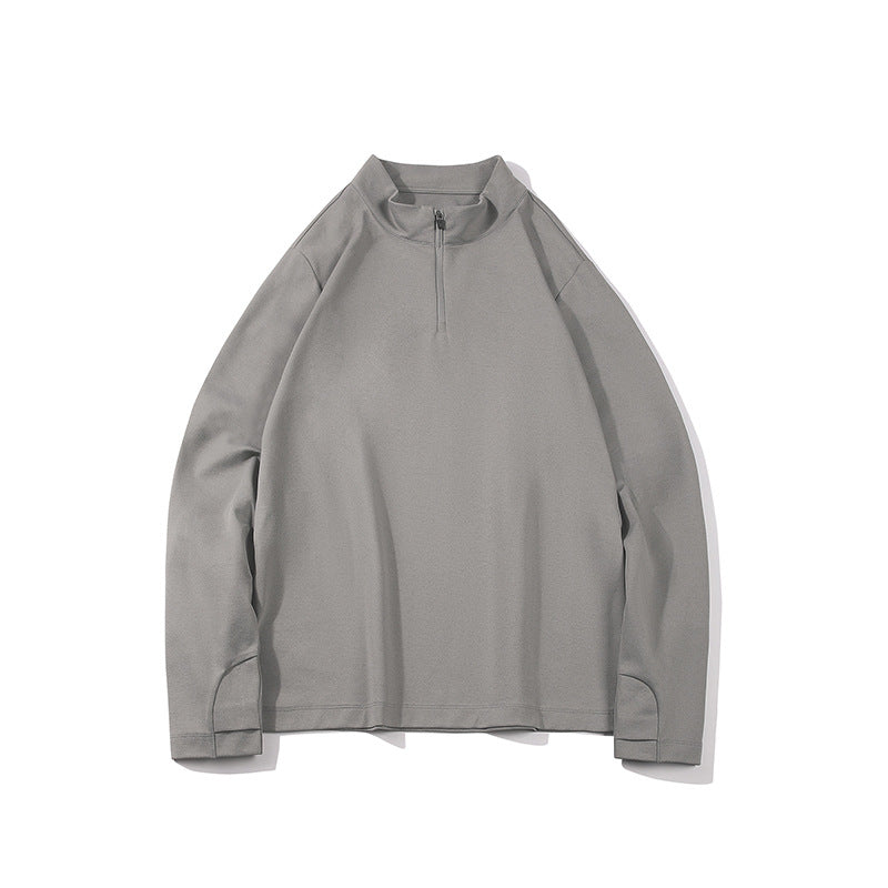 Herren Langärmeliges Halbzip-Sweatshirt mit Stehkragen und weitem Schnitt aus technischem Jersey Drune