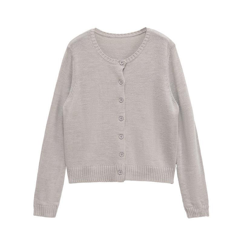 Damen leichte Strickjacke mit schlichten Knöpfen und eleganter Passform Drune