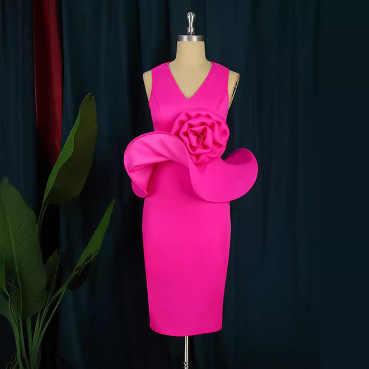 Damen Etuikleid mit einzigartiger Blumenapplikation Drune