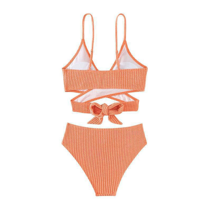 Damen Hochtailliertes Bikini-Set mit Criss-Cross Design Drune