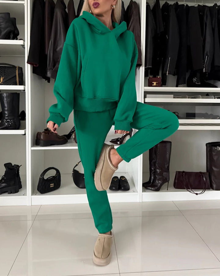 Drune | Run Kapuzenpullover und Cropped Hose Zwei Teile Satz