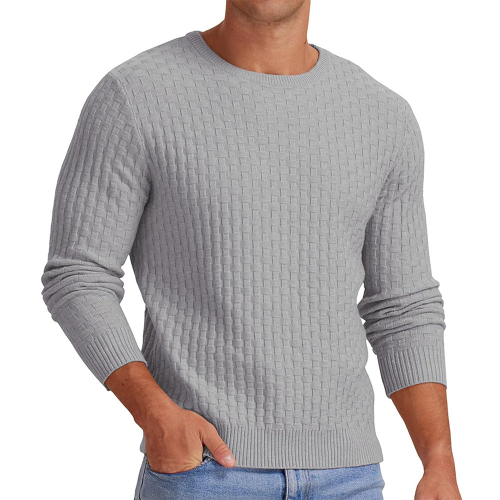 Herren strukturiertes Sweatshirt mit Rundhalsausschnitt und langem Arm Drune