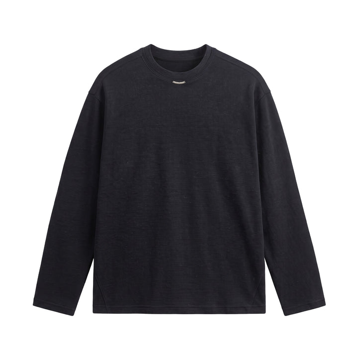 Damen Feinstrick‑Sweatshirt mit Strukturstrick, Rundhalsausschnitt und weiter Passform Drune