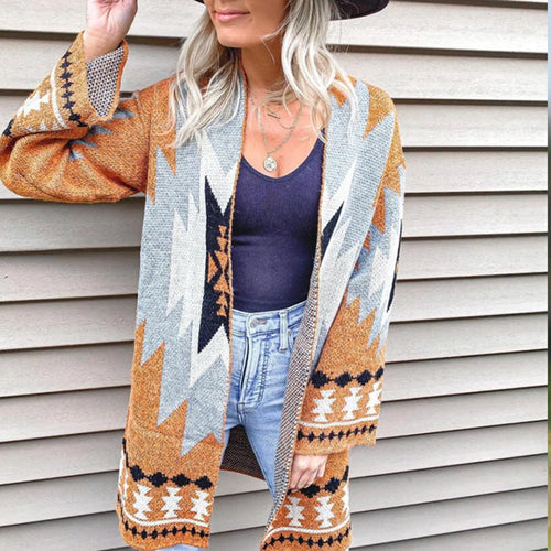 Drune | Strickjacke mit Geometrischem Druck
