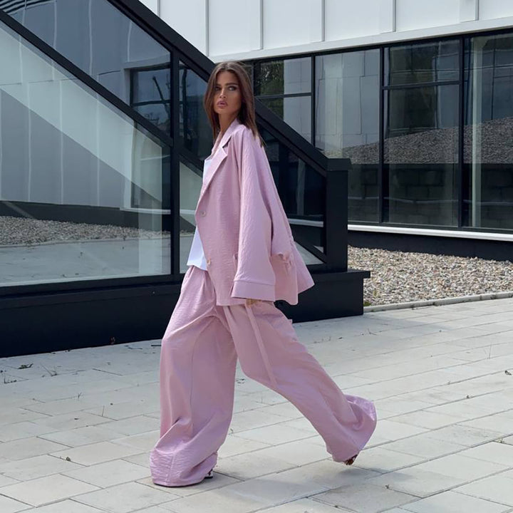 Damen Oversized Blazer mit weiten Ärmeln und passender Hose Drune
