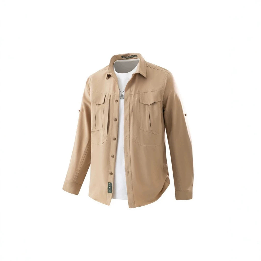 Herren Praktisches Outdoor-Hemd mit vielen Taschen Drune