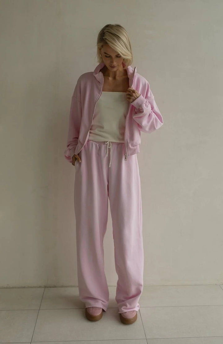 Damen lässiges Fleece-Lounge-Set mit hoher Flexibilität Drune