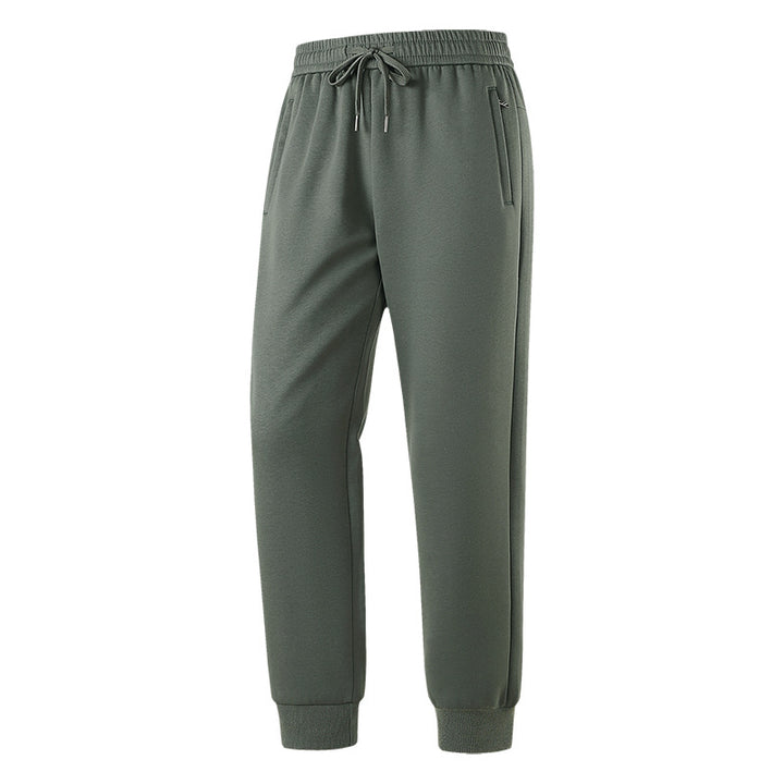 Herren Slim-Fit Freizeithose aus atmungsaktivem Funktionsfleece mit Kordelbund, Reißverschlusstaschen & Rippbündchen Drune