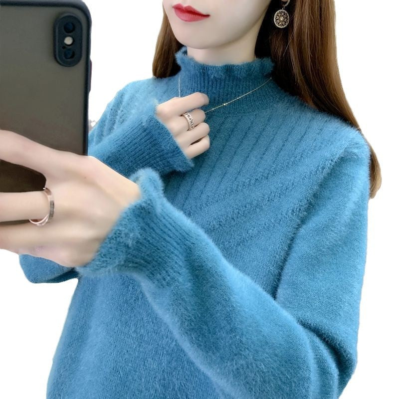 Damen Kuscheliger Rollkragenpullover mit strukturiertem Design Drune