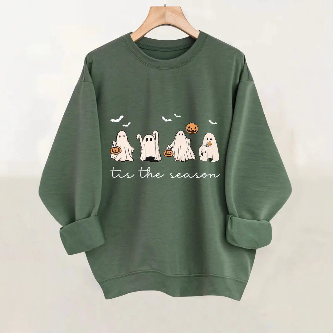 Damen Sweatshirt mit fröhlichem Halloween-Motiv und lässigem Schnitt Drune