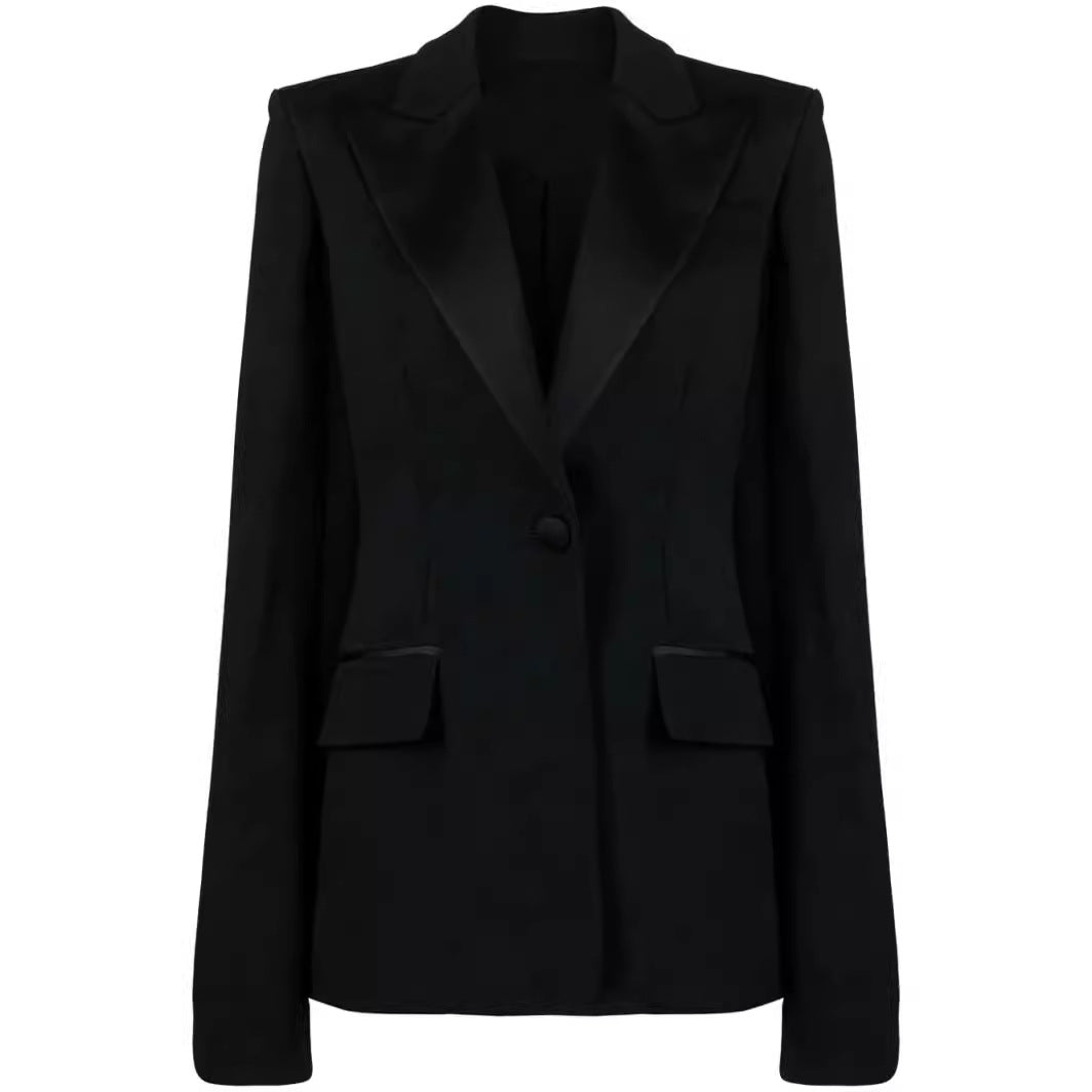 Damen Zweiteiliges Abendliches Blazer-Set mit Cape-Ärmeln und ausgestellten Marlene-Hosen Drune