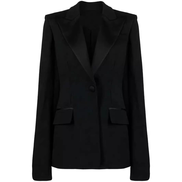 Damen Zweiteiliges Abendliches Blazer-Set mit Cape-Ärmeln und ausgestellten Marlene-Hosen Drune
