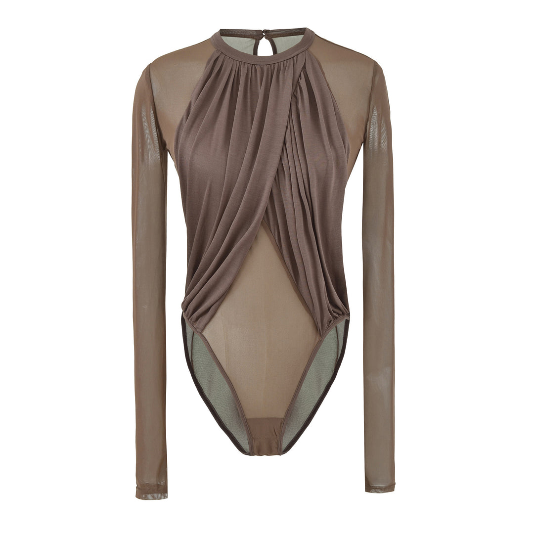 Damen Drapiertes Mesh-Body mit geraffter Vorderpartie Drune
