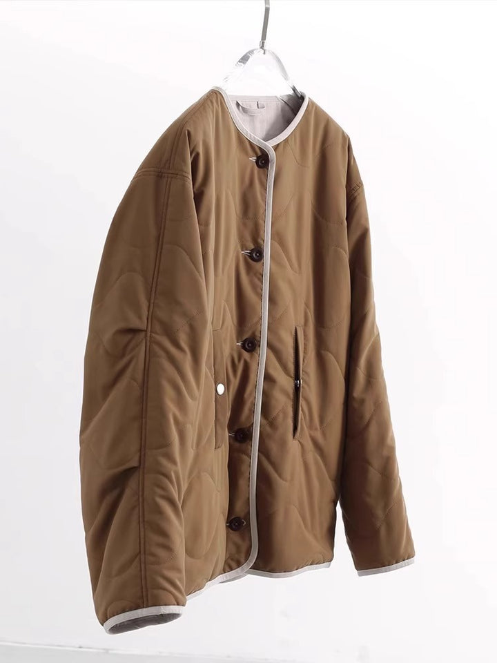 Damen Stylische Steppjacke mit Rundhalsausschnitt Drune