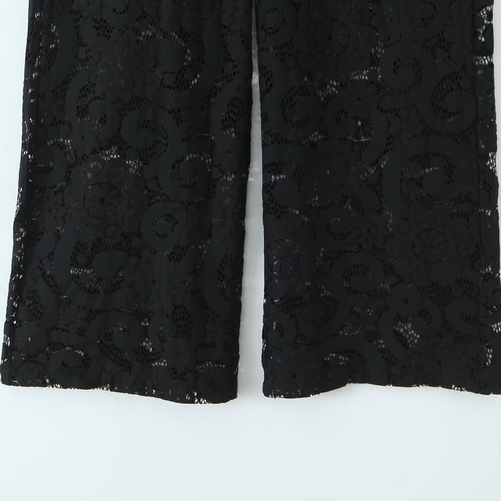 Damen weite Spitze Hose mit elegantem Schnitt und luxuriösem Design Drune