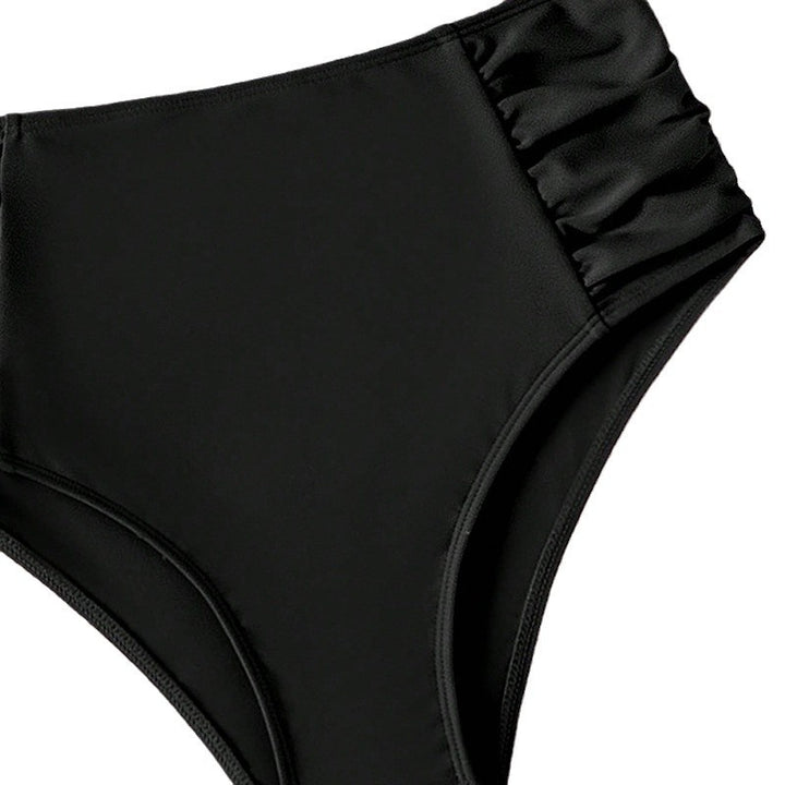 Damen Hohe Taille Bikinihose mit Rüschendesign Drune