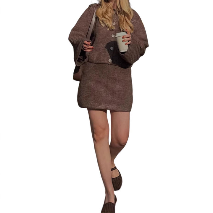 Damen Strickjacke mit modernen Knopfdetails Drune