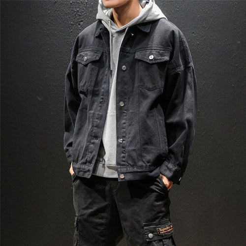 Herren Lässige Denimjacke mit Vintage-Details Drune