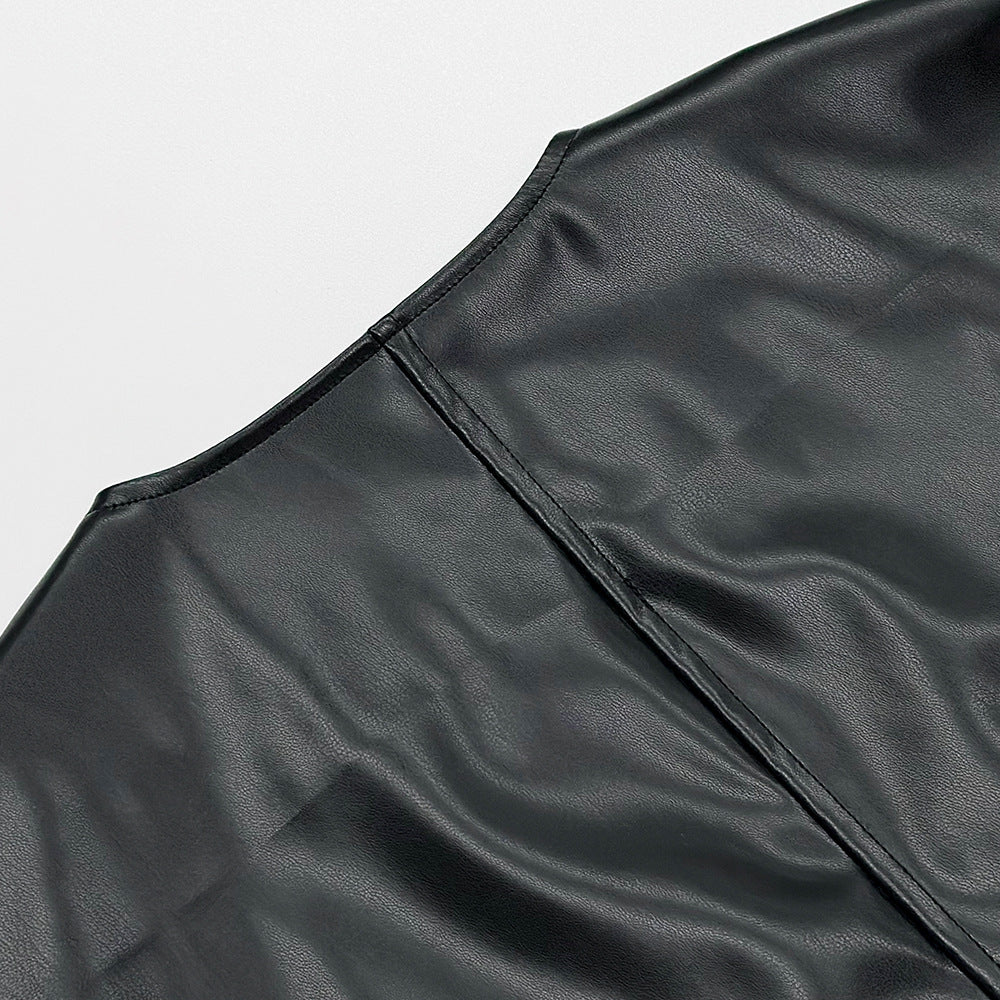 Damen modische Jacke aus hochwertigem Kunstleder Drune