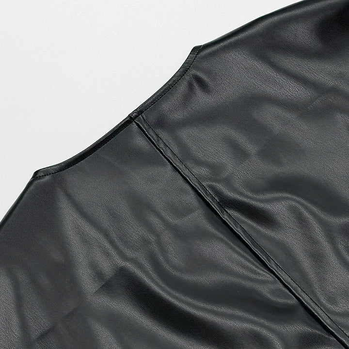 Damen modische Jacke aus hochwertigem Kunstleder Drune