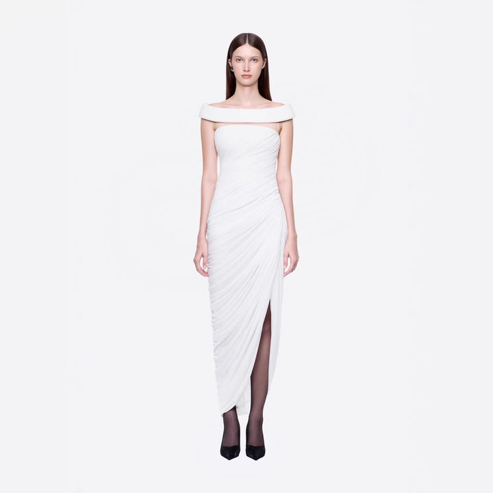 Damen Elegantes Abendkleid mit Off-Schulter-Design und raffiniertem Drapé Drune