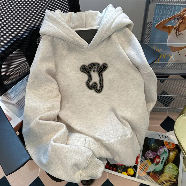 Damen Kapuzenpullover mit kreativem Bärenmotiv Drune