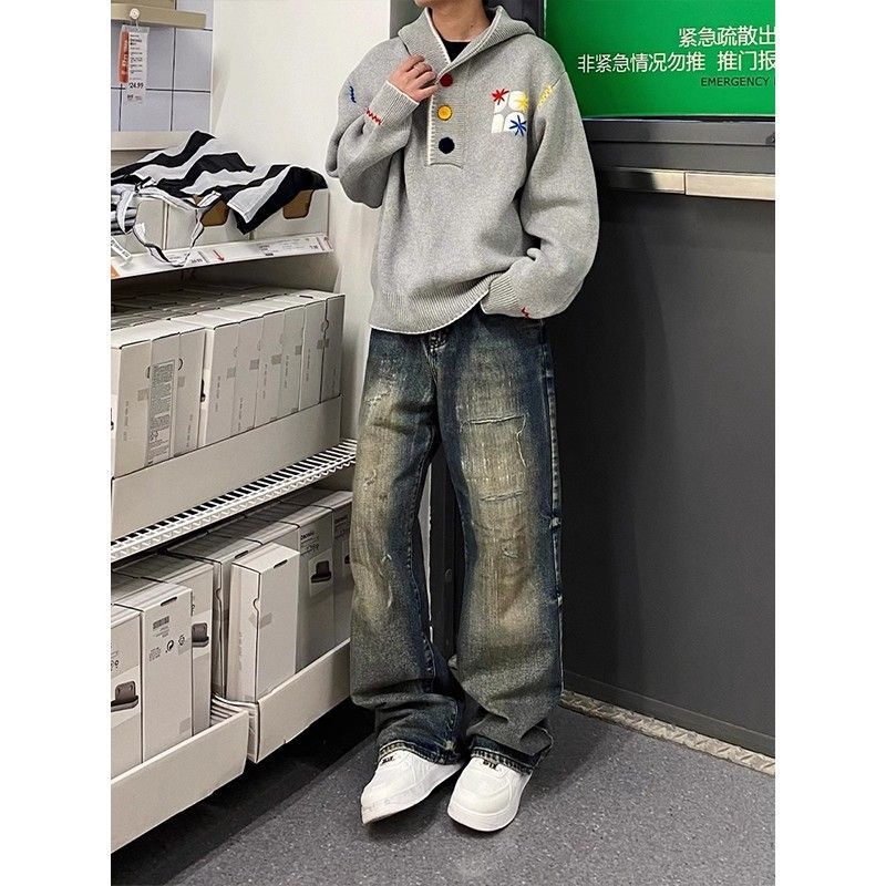 Herren Kapuzenpullover mit bunten Applikationen Drune