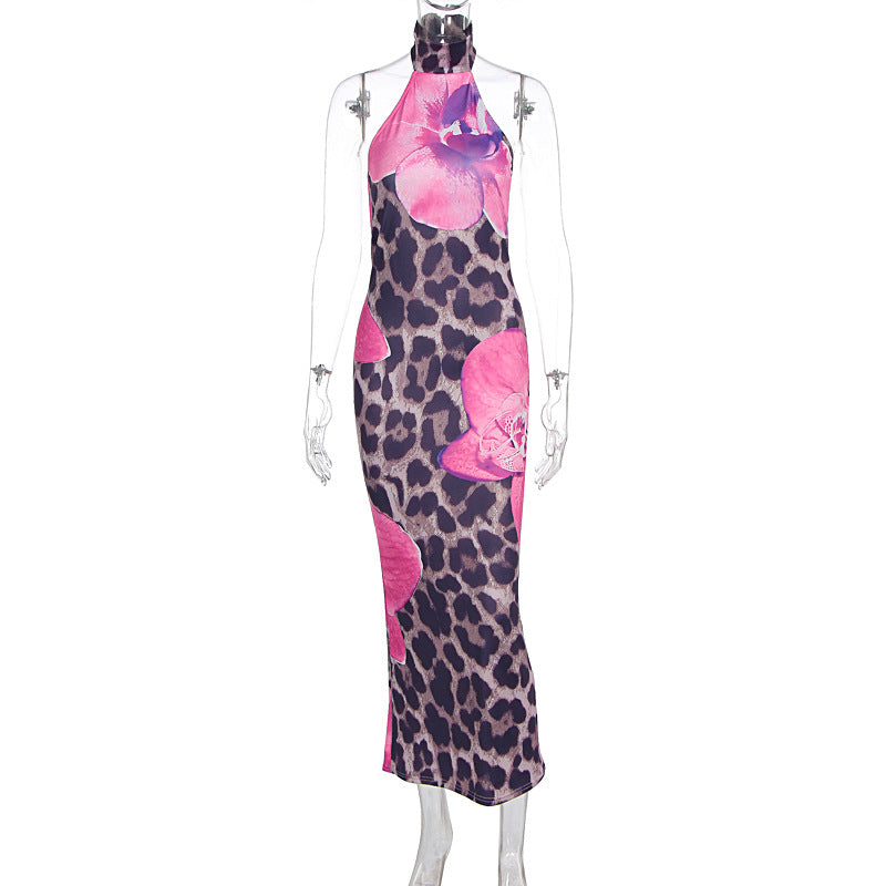 Damen Maxikleid mit schickem Blumen- und Tiermuster Drune
