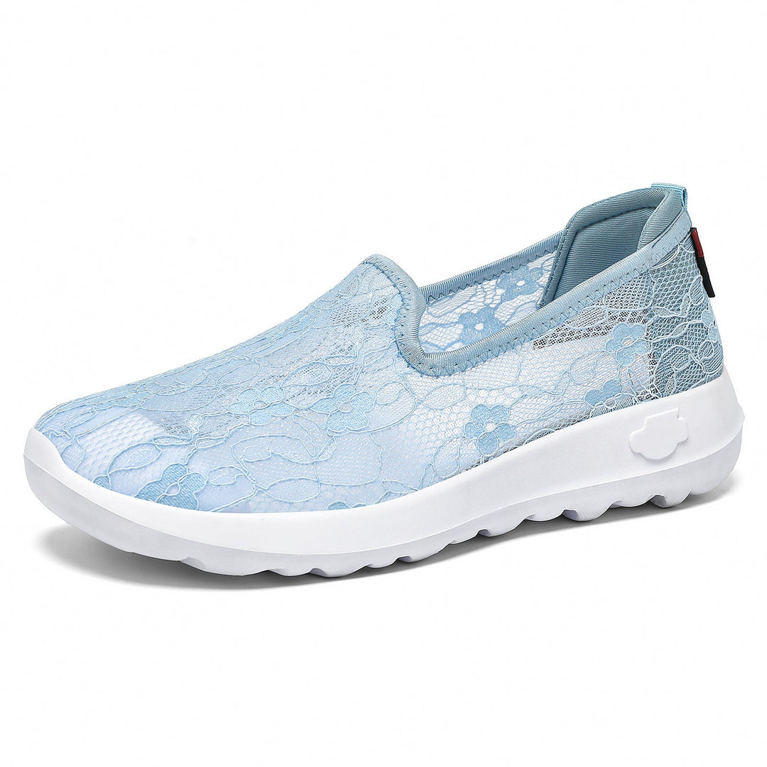 Damen Elegante und bequeme Slip-On Sneakers mit Spitzenoberfläche Drune