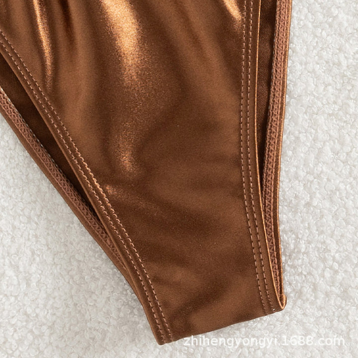 Damen Triangel-Bikini mit hochwertigem Glanzmaterial und verstellbaren Seitenschnüren Drune