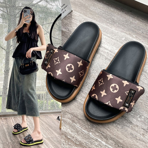 Damen Modische Freizeitsandalen mit breitem Riemen und komfortabler Dämpfung Drune