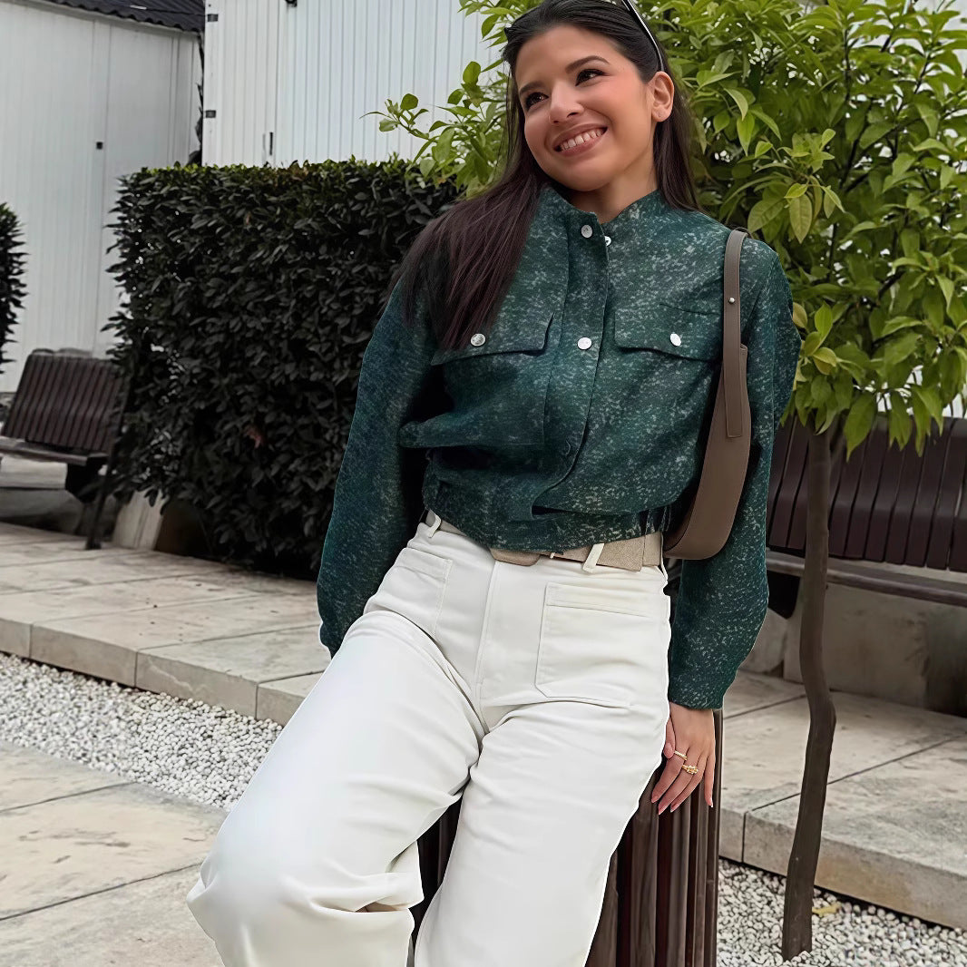 Damen Lässige Oversized-Jacke mit Knopfverschluss Drune