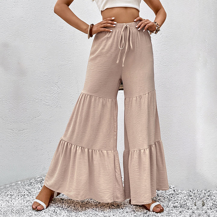 Damen Lockere Palazzo-Hose mit Volants Drune