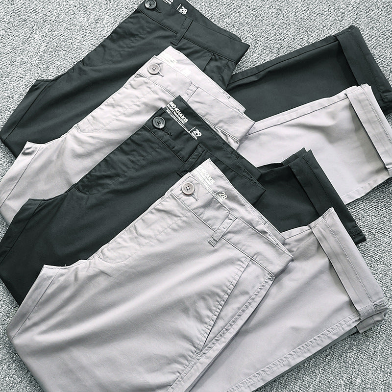 Herren Slim-Fit Chinohose mit schmal zulaufendem Bein und gekrempeltem Saum Drune