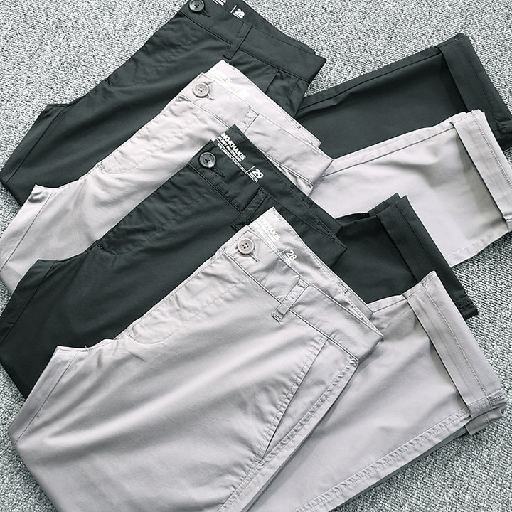 Herren Slim-Fit Chinohose mit schmal zulaufendem Bein und gekrempeltem Saum Drune
